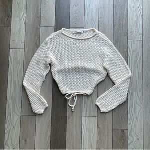 Zara Cream Crochet Knit Top